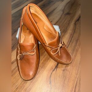 Johnston & Murphy Men’s Driving Loafers Leather Tie Brown Size 11.5